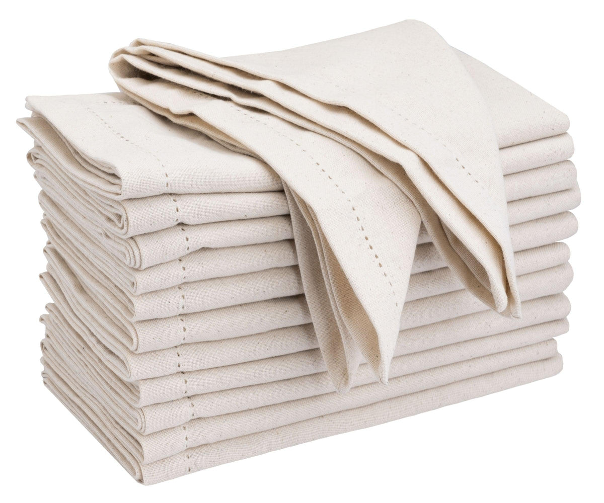 Natural Hemstitched Napkins - 20 inch