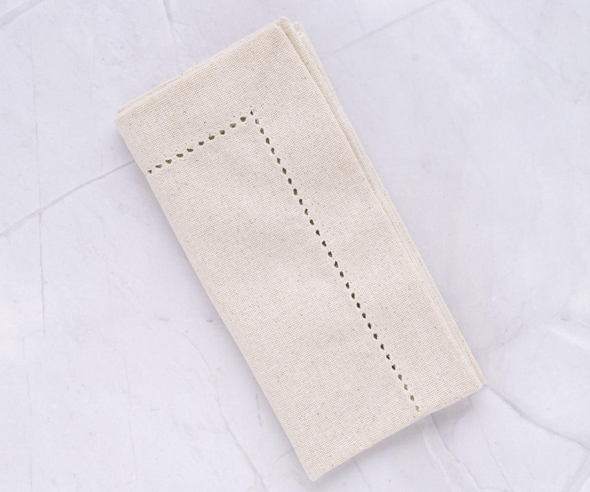 Natural Hemstitched Napkins - 20 inch