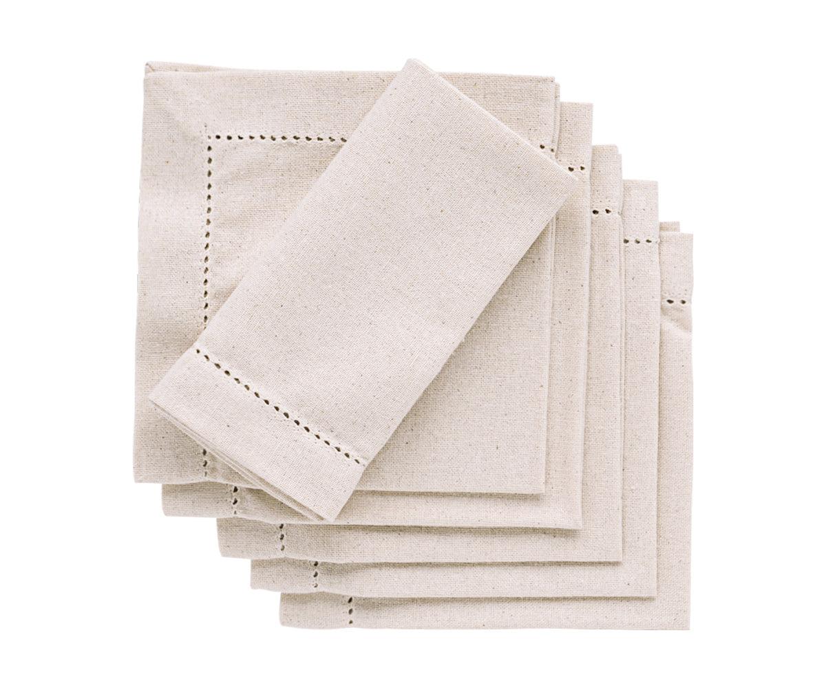 Natural Cotton Cocktail Napkins - 10 Inch
