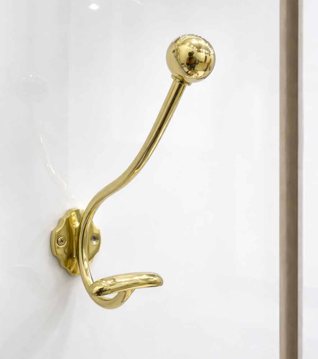Heritage Brass Double Hat & Coat Hook Large Size - Unlacquered Brass