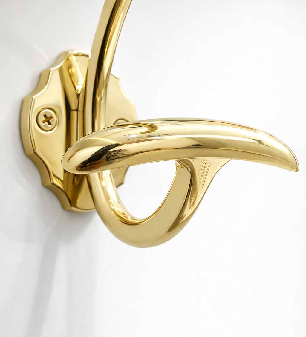 Heritage Brass Double Hat & Coat Hook Large Size - Unlacquered Brass