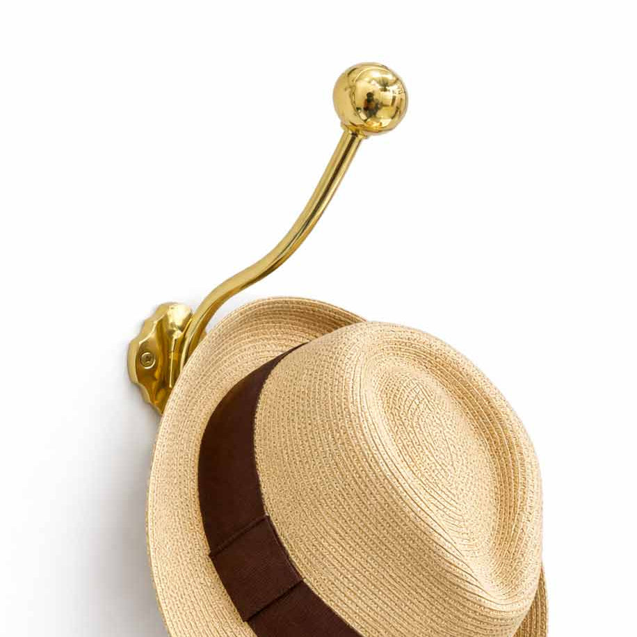 Heritage Brass Double Hat & Coat Hook Large Size - Unlacquered Brass
