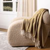Hand Woven Herringbone Throw Blanket - Brass & Natural