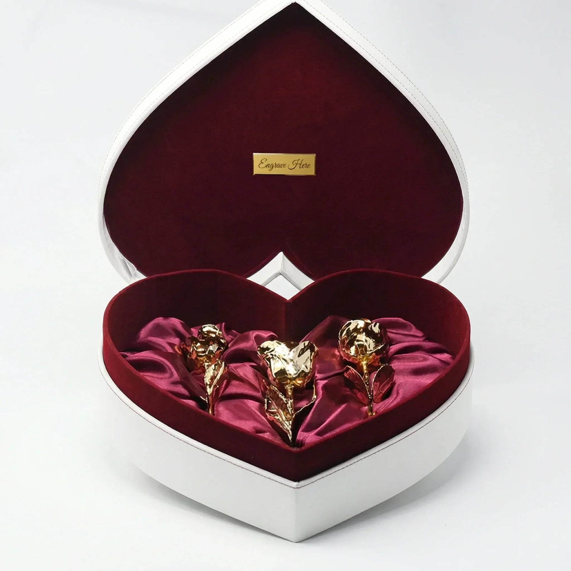 NEW - 3 Gold Dipped Roses 7