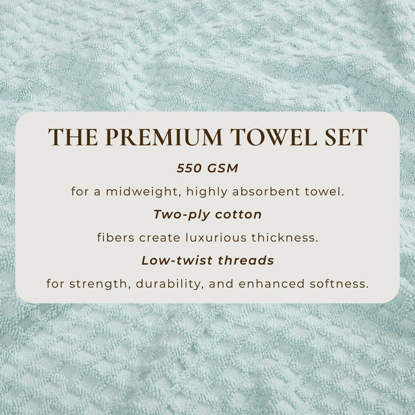 Cotton Diamond Waffle Weave Bath Towel Set - Grayson Collection