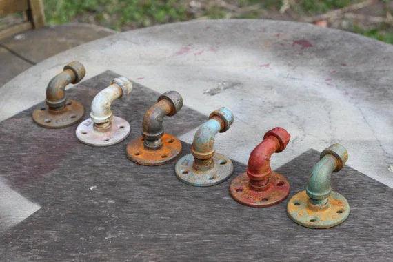 Rustic hooks using black pipe - Gifts for You 'n Me