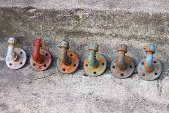 Rustic hooks using black pipe - Gifts for You 'n Me