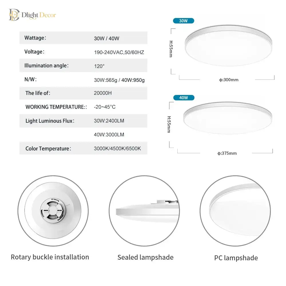 High 40W Ceiling Light | Bedroom & Bedside Lighting