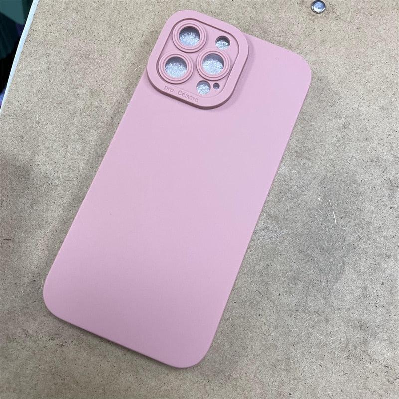 High-end Black Shockproof Silicone Phone Case For iPhone 13 12 Pro 11 Pro Max For Men Protect Lens Cover Compatible with iPhone Silicone Rubber Case Comfortable Grip