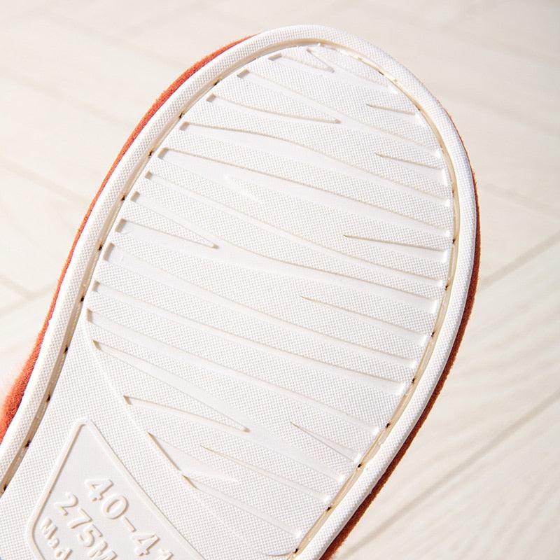 High Quality Cow Suede Leather Plush Fur Lined Women Winter Slippers Home Half Casual Shoes Flats Waterproof Memory Foam House Shoes Slipper With Fuzzy Plush Design