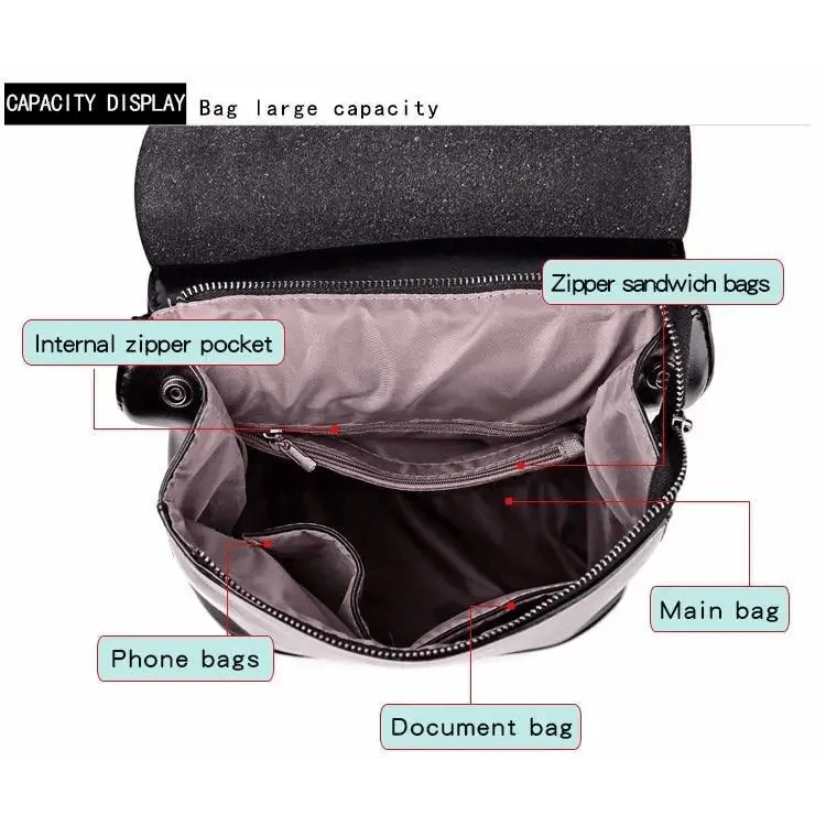 High Quality Leather Backpacks For Fashionable Women And Teenage Girls Large Capacity Shoulder Bagpack
