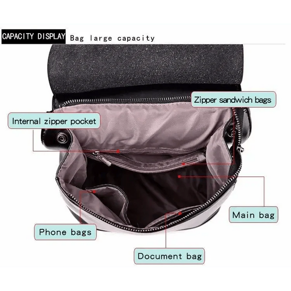 High Quality Leather Backpacks For Fashionable Women And Teenage Girls Large Capacity Shoulder Bagpack