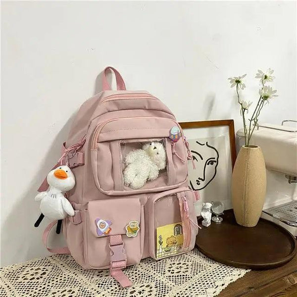 High Quality Nylon Large Capacity Waterproof Backpack For Female And Girls - Trendy College/Schoolbag