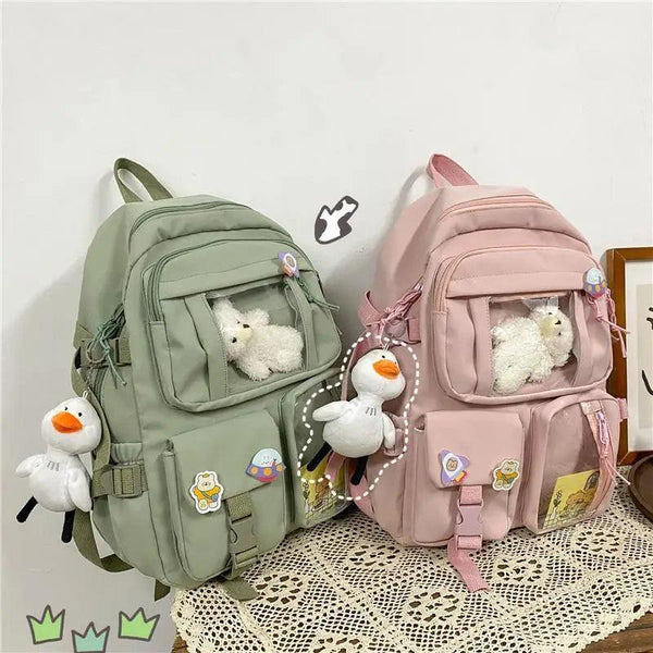 High Quality Nylon Large Capacity Waterproof Backpack For Female And Girls - Trendy College/Schoolbag