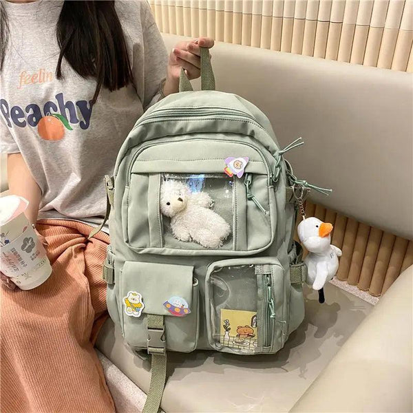 High Quality Nylon Large Capacity Waterproof Backpack For Female And Girls - Trendy College/Schoolbag