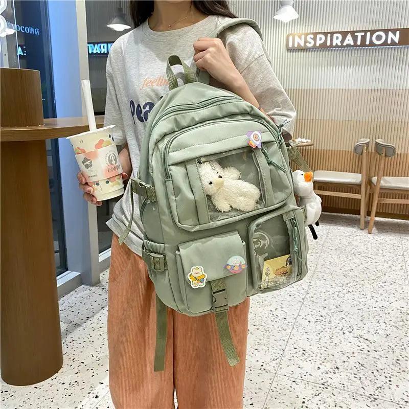 High Quality Nylon Large Capacity Waterproof Backpack For Female And Girls - Trendy College/Schoolbag