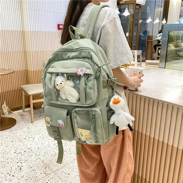 High Quality Nylon Large Capacity Waterproof Backpack For Female And Girls - Trendy College/Schoolbag