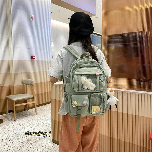 High Quality Nylon Large Capacity Waterproof Backpack For Female And Girls - Trendy College/Schoolbag