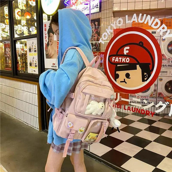 High Quality Nylon Large Capacity Waterproof Backpack For Female And Girls - Trendy College/Schoolbag