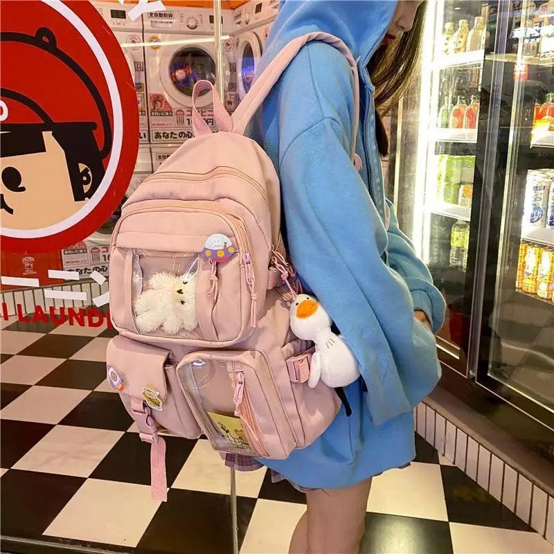 High Quality Nylon Large Capacity Waterproof Backpack For Female And Girls - Trendy College/Schoolbag
