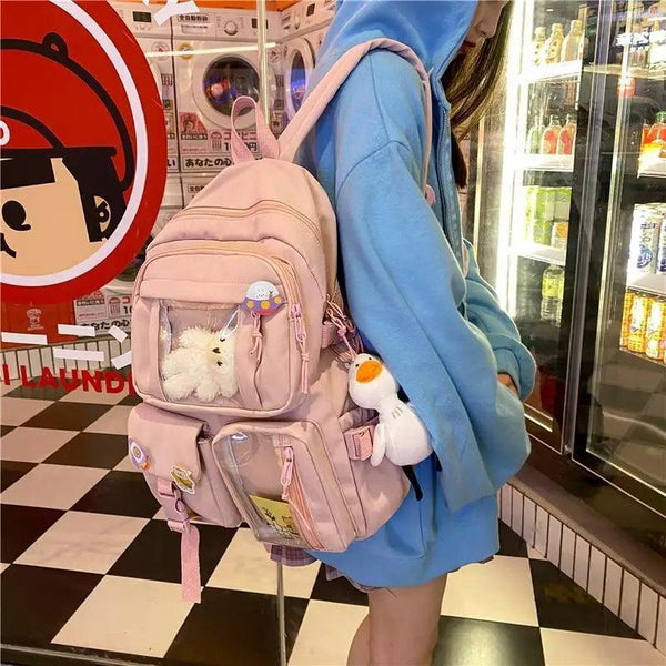 High Quality Nylon Large Capacity Waterproof Backpack For Female And Girls - Trendy College/Schoolbag