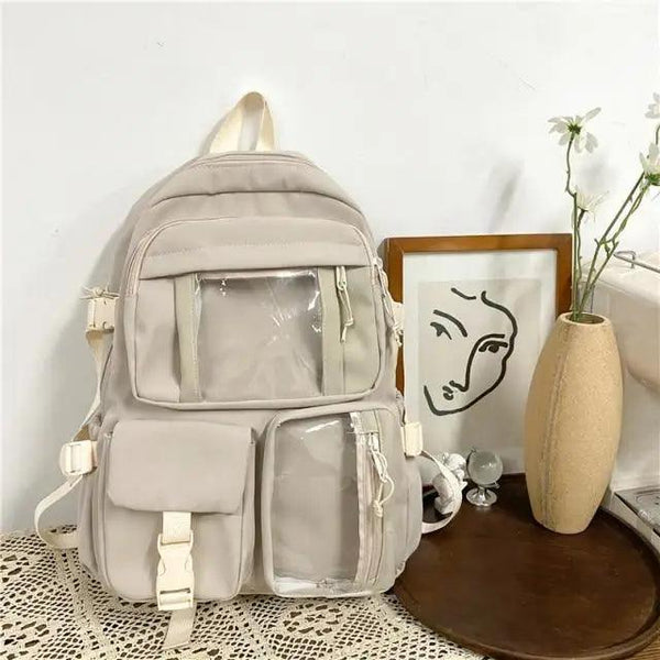 High Quality Nylon Large Capacity Waterproof Backpack For Female And Girls - Trendy College/Schoolbag