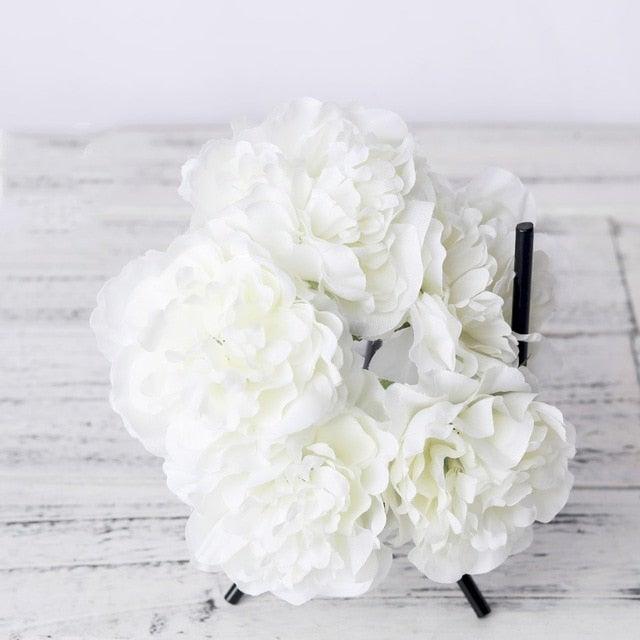 High Quality Peony Artificial Silk Flowers Bunches For Bridal Bouquet Wedding Living Room Table Home Garden Decoration Artificial Peony Silk Flowers Bouquet for Wedding Home Garden Decoration