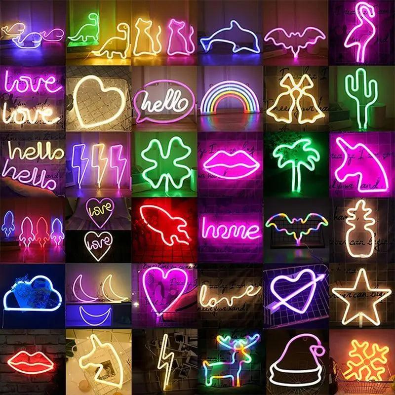 High Quality Wholesale LED Neon Night Light Sign Wall Art Sign Night Lamp Xmas Birthday Gift Wedding Party Wall Hanging Neon Lamp Home Decor