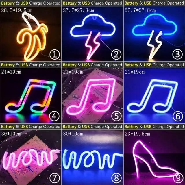 High Quality Wholesale LED Neon Night Light Sign Wall Art Sign Night Lamp Xmas Birthday Gift Wedding Party Wall Hanging Neon Lamp Home Decor