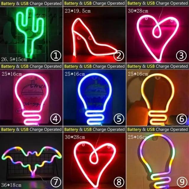 High Quality Wholesale LED Neon Night Light Sign Wall Art Sign Night Lamp Xmas Birthday Gift Wedding Party Wall Hanging Neon Lamp Home Decor