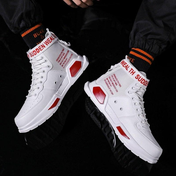 High Top Red Bottom Trend Sneakers For Men Hip Hop Casual Men's Sport High Quality Sneakers Breathable Lightweight Red Basketball Luxury Fashion Running Sneakers