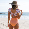 High Waist Bikini Ruffle Swimwear Women Print Swimsuit Push Up Bikinis Plus Size Bathing Suits Floral Beach Wear Bikini Swimsuits for Teen Girls
