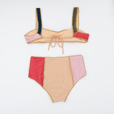 High Waist Bikini Women Swimsuit Contrast Color Patchwork Swimwear Bathing Suit For Women 2 Piece Cutout Swimsuit Strap Modern Summer Bikini Female New Flash Bathing Suit Beachwear Swimming Suit