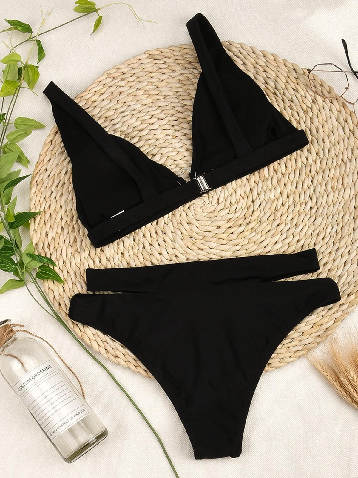 High Waist Bikinis Women Swimsuit Women High Waist Bikini Set Sports Bright Color Swimsuit Scoop Neck Cute Bathing Suit Swimwear Female Push Up Bikini Set Bathing Suit For Women