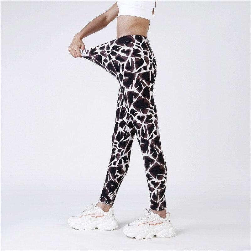 High Waist Leggings Pants Fitness Women Fashion  Printing Leggings Women Fitness Yoga Pants High Waist Push Up Sportswear Elastic Trousers Gym Running Workout Pants Push Up Running Elastic Stripe Dot Bottom Leggings