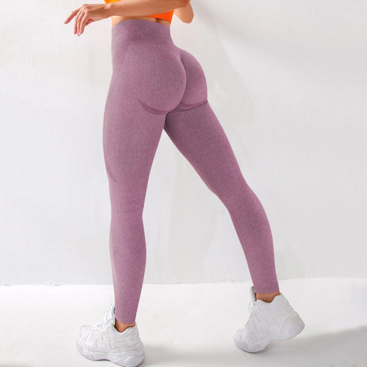 High Waist Seamless Leggings Women Push Up Leggings Women Seamless Lifting Leggings High Waist Workout Yoga Pants Sport Women Fitness Running Yoga Pants Elegant Elastic Leggings For Fitness Figure Enhancing Athletic Leggings