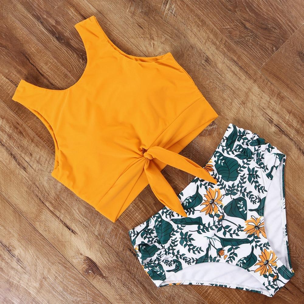 High Waist Swimsuit Bikini Push Up Swimwear Women Bathing Suit Female Bikini Set Leopard Swim Suit Beachwear Women's High Waist Swimsuit 2 Piece Bathing Suits Bikini