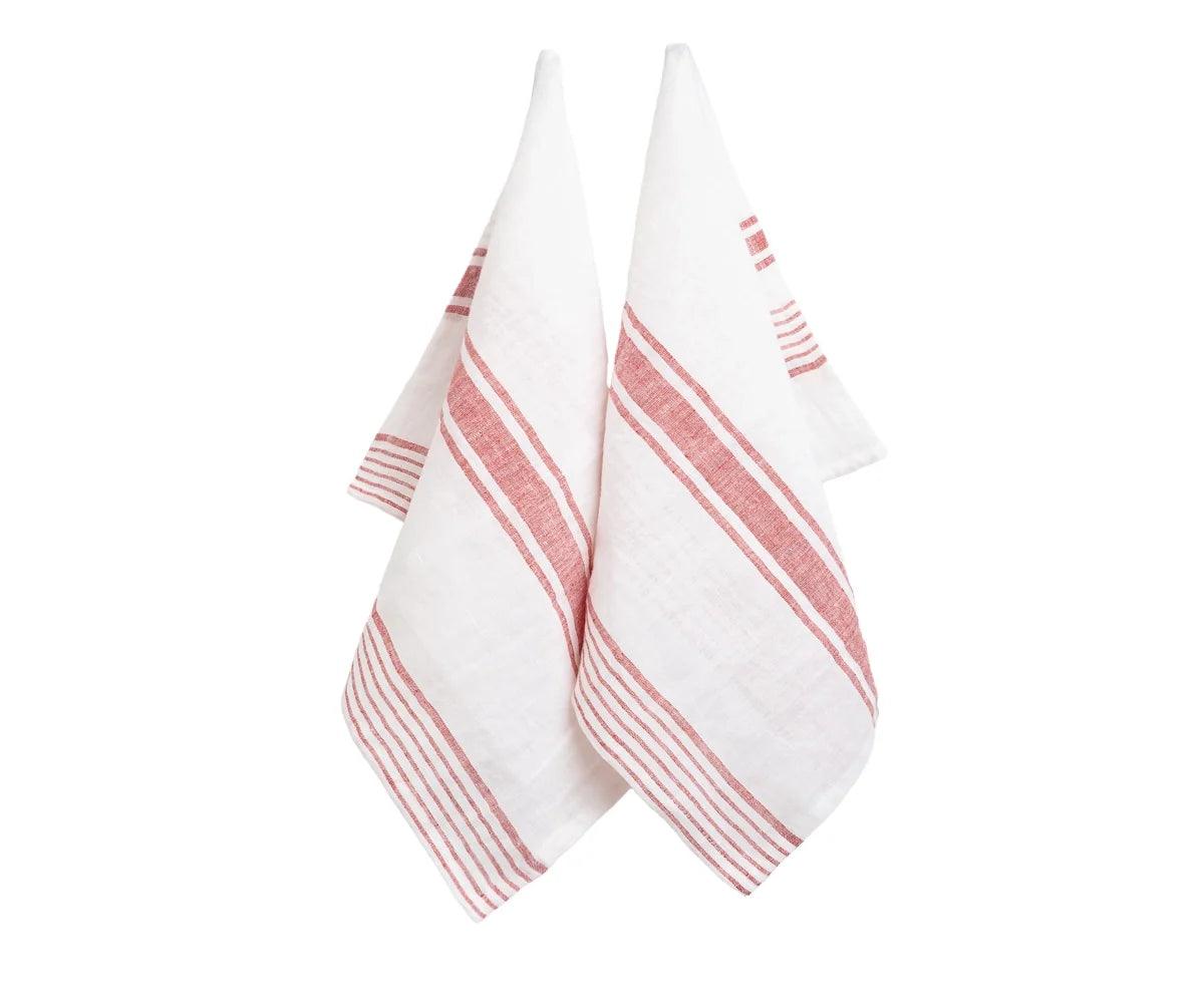 Striped Linen Tea Towels - Set of 2