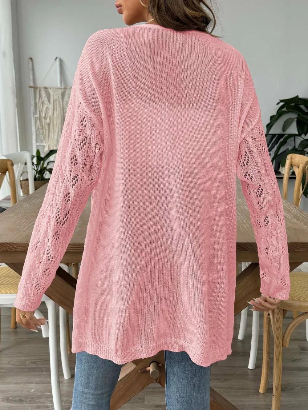 Hollow woven sweater without buttons air-conditioned sweater casual jacket