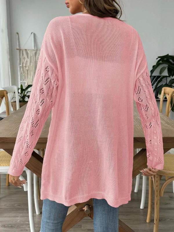 Hollow woven sweater without buttons air-conditioned sweater casual jacket
