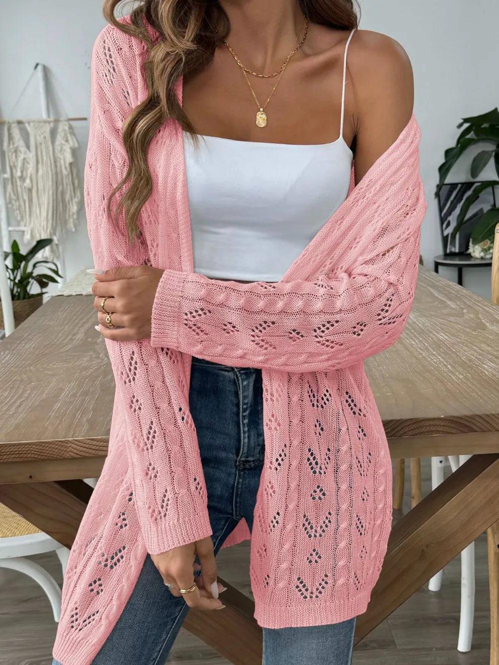 Hollow woven sweater without buttons air-conditioned sweater casual jacket