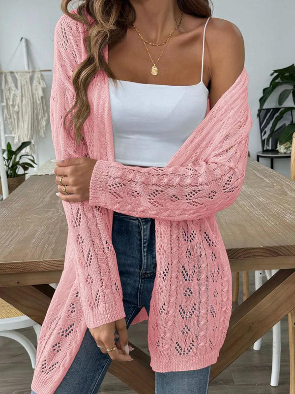 Hollow woven sweater without buttons air-conditioned sweater casual jacket