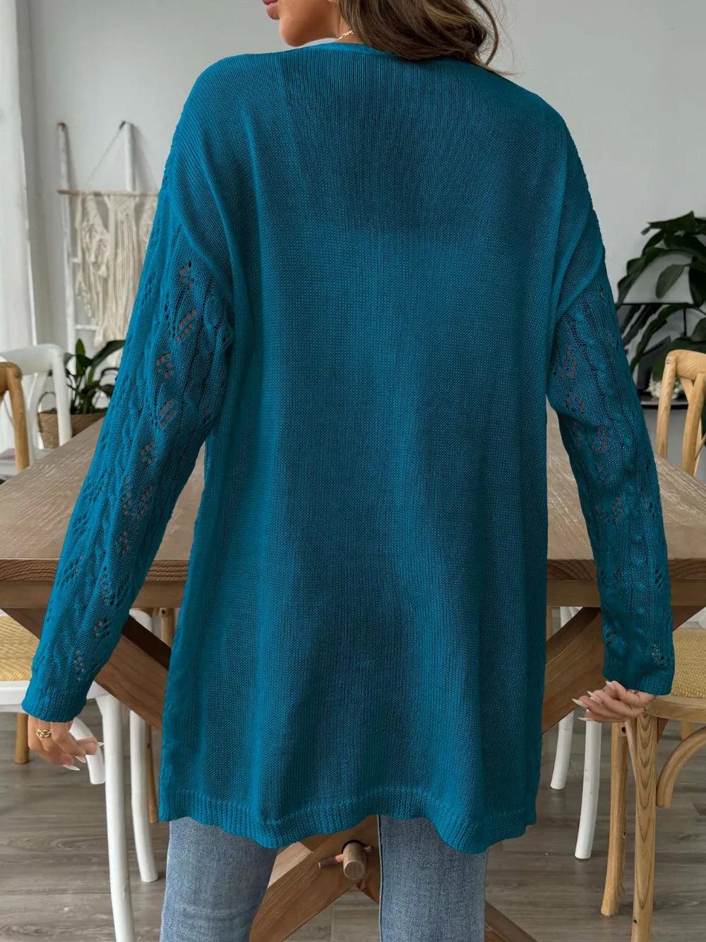 Hollow woven sweater without buttons air-conditioned sweater casual jacket