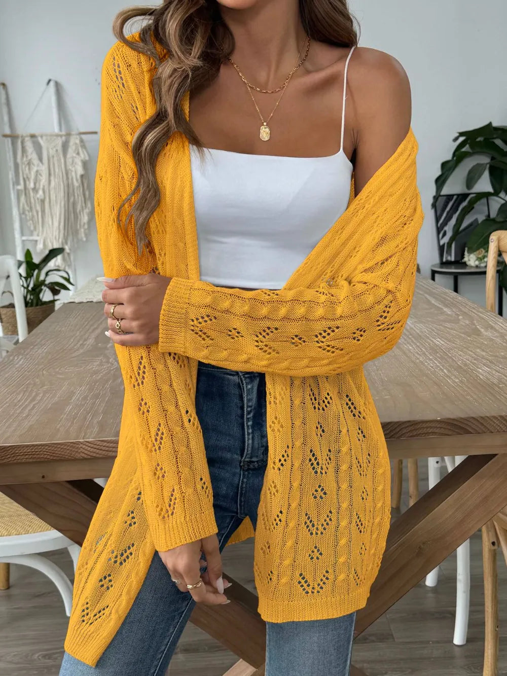 Hollow woven sweater without buttons air-conditioned sweater casual jacket