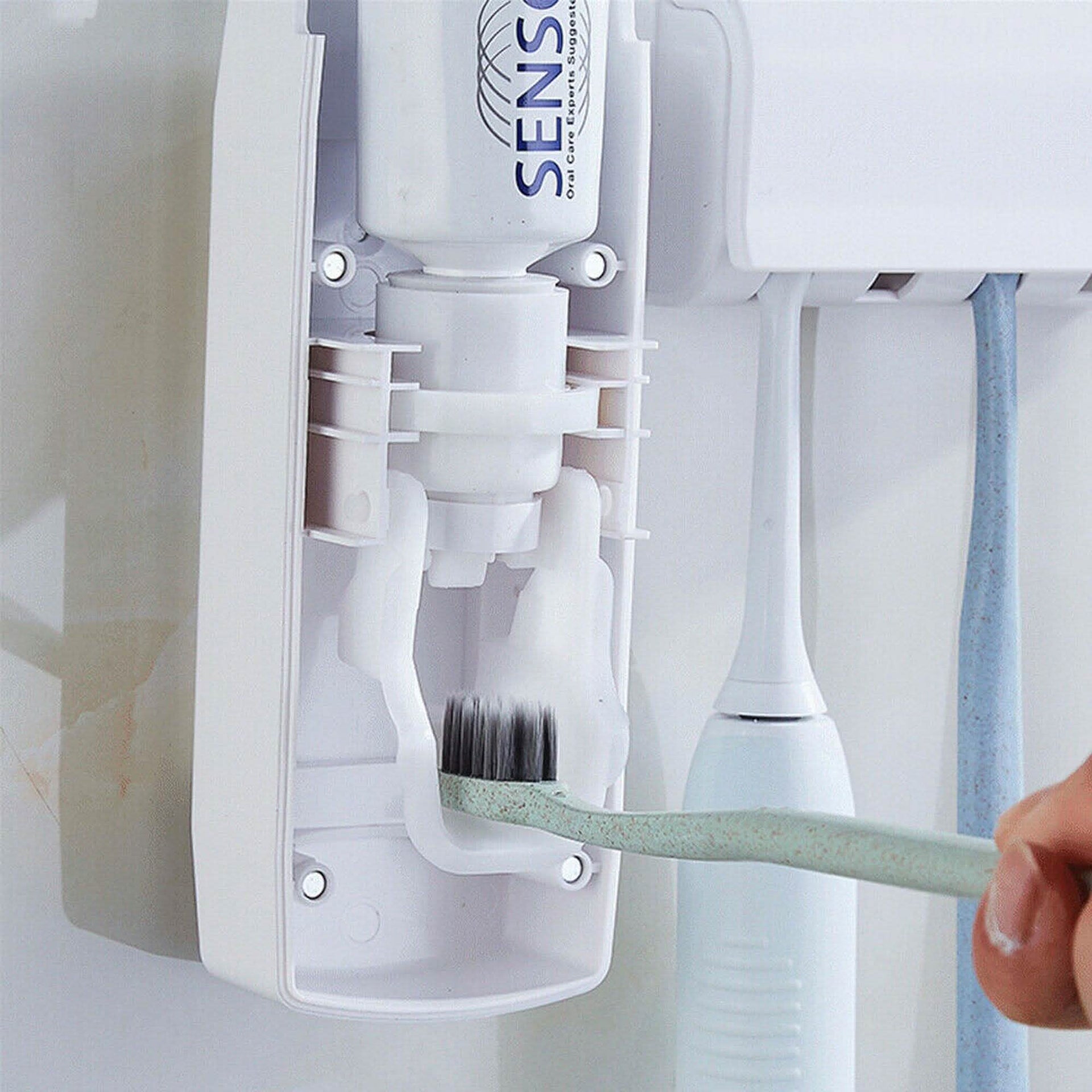 Home Automatic Toothpaste Dispenser + 5 Toothbrush Holder Set