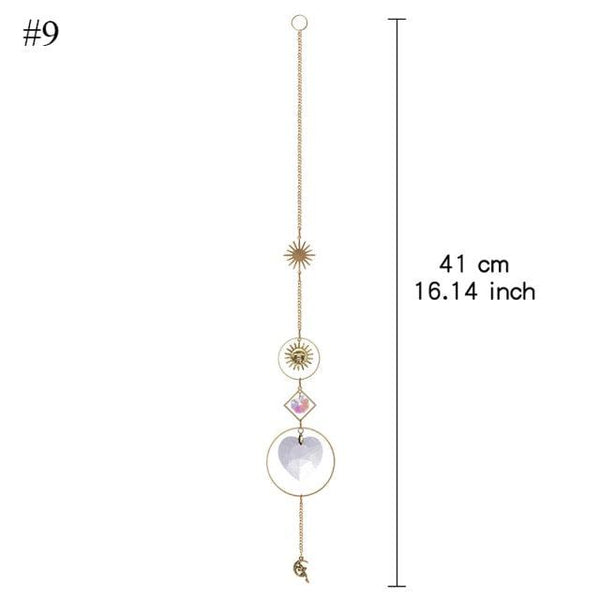 Home Decor Crystal Sun-catchers Window Pendant Hanging Curtain Wind-chimes Light Catcher Star Moon Pendant Rainbow Wind Chime Prisms Wind Chime Hanging Ornaments For Garden Home Christmas Decorations Gift