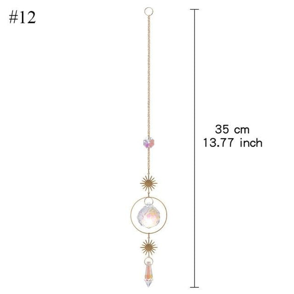 Home Decor Crystal Sun-catchers Window Pendant Hanging Curtain Wind-chimes Light Catcher Star Moon Pendant Rainbow Wind Chime Prisms Wind Chime Hanging Ornaments For Garden Home Christmas Decorations Gift