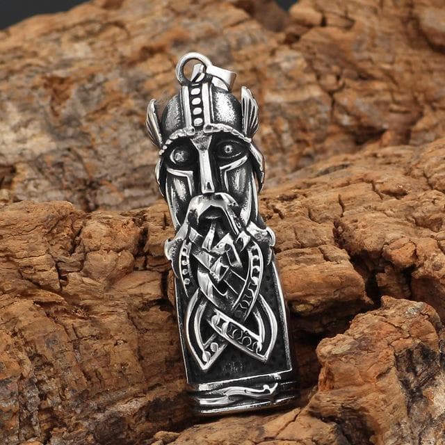 Vikings Odin Face Stainless Steel Necklace