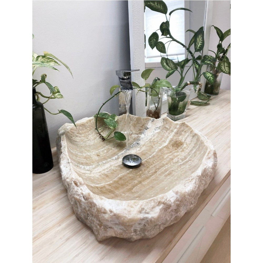 Honey Onyx Translucent Natural Stone Vessel Sink   (W)19