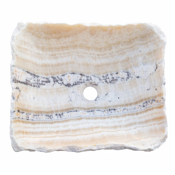Honey Onyx Rustic Natural Stone Vessel Sink (W)13